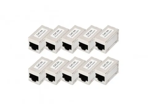 Modulaire CAT6A-koppeling, volledig afgeschermd van RJ45 naar RJ45 10s