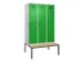locker met bank,voor scheiding van kleding,HxBxD 2120x1200x815mm,3vak