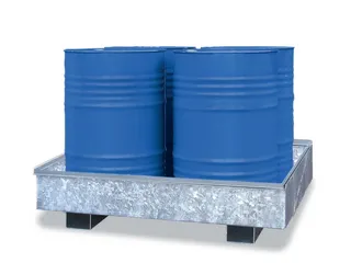 Opvangbak Staal Bxdxh 2420X820X240Mm Voor 4X200L Vaten Verzinkt - 1