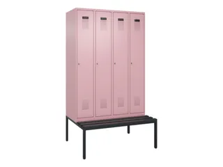 locker met bank,voor scheiding van kleding,HxBxD 2120x1200x815mm,4vak - 2