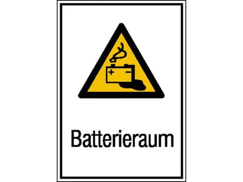 waarschuwings-combibord,Batterijvak,hard PVC,HxB 371x262mm