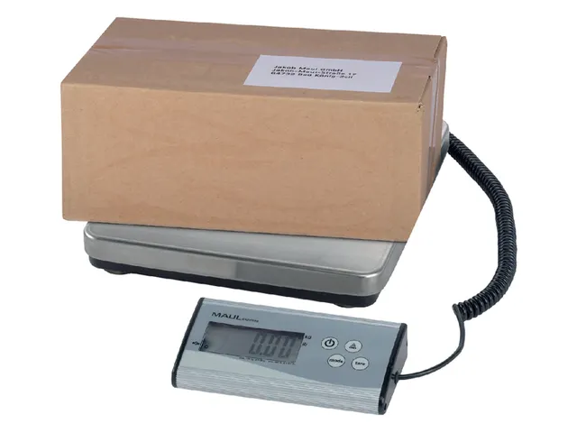 Pèse-paquet MAULcargo 120kg plateau métal 27x27cm + pile 9V argent