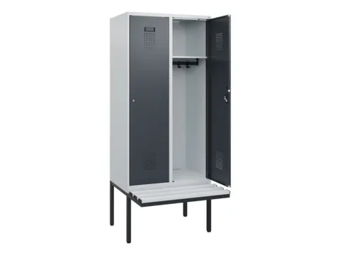 locker met bank,HxBxD 1950x800x815mm,2vak,vak B 400mm,cilinderslot