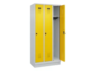 locker,HxBxD 1950x900x500mm,3vak,vak B 300mm,draaigrendel,sokkel - 2
