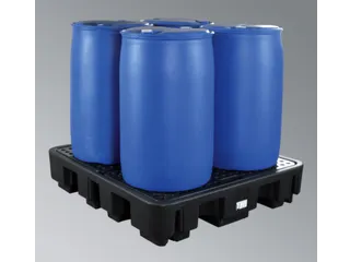 PE-opvangbak,v. 4x200l vat,opvangvol. 242l,HxBxD 280x1380x1290mm - 2