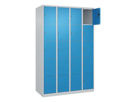 lockerkast,HxBxD 1850x1200x500mm,4x5vakken,vak B 300mm,cil.-slot