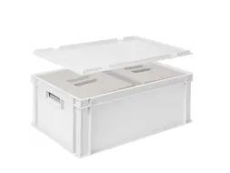 Euronorm-stapelbak,m. 2isoleerboxen,HxLxB 220x600x400mm,44,5/10,4l
