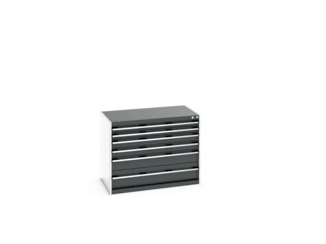 ladekast HxBxD 800x1050x650mm 6laden RAL7035 front RAL7016