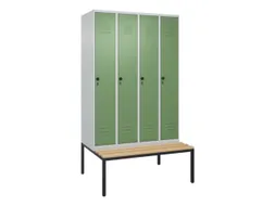 locker voor scheiding van kleding,HxBxD 2120x1200x815mm,4vak
