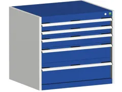 ladekast HxBxD 700x800x525mm 5laden romp RAL7035 front RAL5010