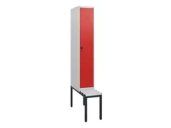 Armoire vestiaire avec banc HxlxP 1950x300x815mm 1compart.