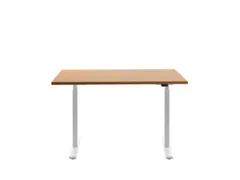 Elektrisch ihv bureau,HxBxD 700-1200x1200x800mm,blad beuken,T-voet wit