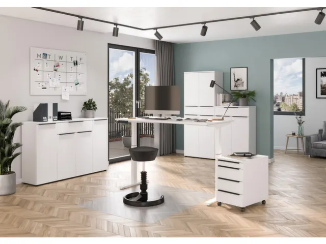 Elektrisch ihv bureau,HxBxD 720-1200x1600x800mm,blad wit