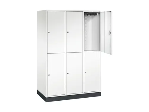Dubbeldekse garderobekast,HxBxD 1950x1220x600mm,3x2vak.,vak B 360mm