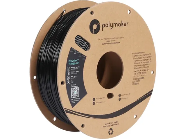 TPU95-HF 1,75mm HIGH SPEED zwart 1kg PolyFlex 3d Filament