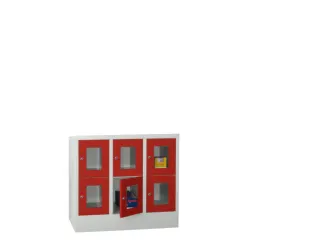 lockerkast,HxBxD 855x900x500mm,3x2vakken,RAL7035,front RAL3000 - 2
