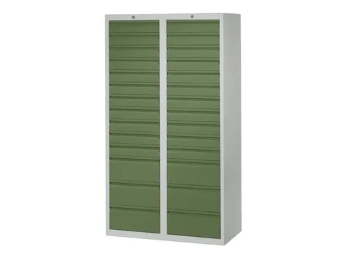 ladekast HxBxD 1800x1000x500mm 28laden RAL7035 front RAL6011