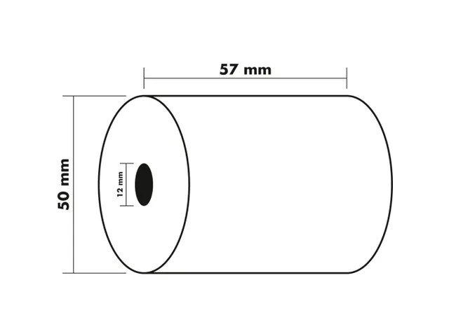 Rouleau papier calculatrice 57x50mm 1 pli offset extra-blanc 60g/m²