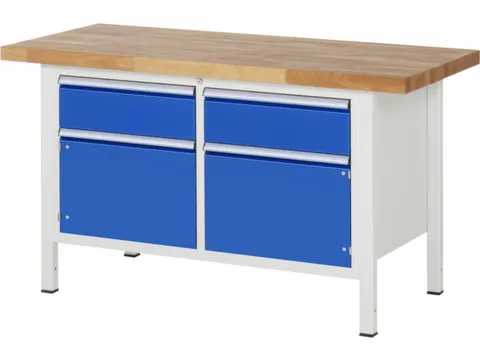 werkbank,HxBxD 840-1040x1500x700mm,beukblad,draagverm. 1250kg,4voeten