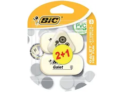 Gum Bic Galet pvc vrij zacht potlood wit blister à 3 stuks