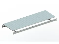 legbord van plaatstaal,v. breedvakstelling,BxD 2200x800mm,vakl. 600kg