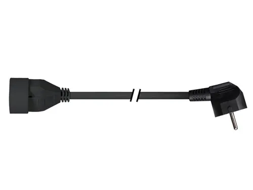 Verlengkabel 1.5 M 90° Stekker Zwart Penaarde Schuko