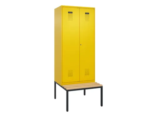 PBM-locker met bank,HxBxD 2120x800x815mm,2vak,vak B 400mm