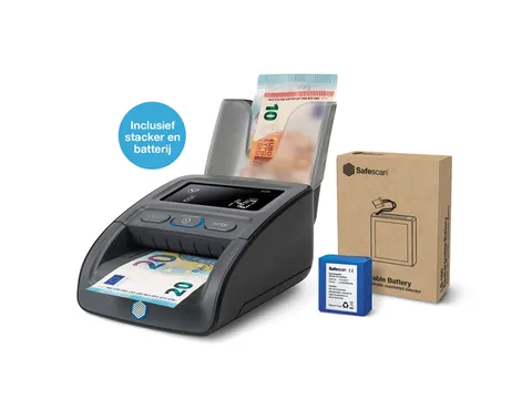 Valsgeld detector Safescan 155-S G2 met stacker en batterij