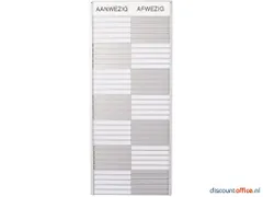 In-uit Bord 35 Namen Aluminium Aan/afwezigheidsbord Wit