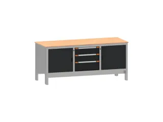 werkbank,HxBxD 870x1850x725mm,multiplexblad,draagverm. 1000kg,4voeten - 2