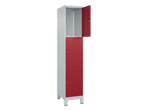 lockerkast,HxBxD 1950x400x500mm,1x3vakken,vak B 400mm,cil.-slot,voeten