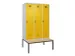 locker met bank,voor scheiding van kleding,HxBxD 2120x1200x815mm,3vak