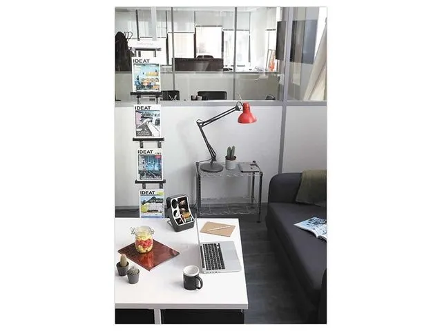 bureaulamp Architect rood/ grijs 7 W verstelbare dubbele arm