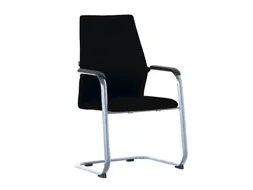 Conferentiestoel Serie 125 sledestoel frame Chroom stof zwart