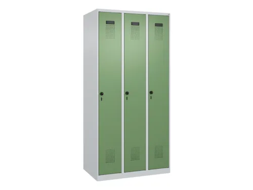 locker,HxBxD 1850x900x500mm,3vak,vak B 300mm,draaigrendel
