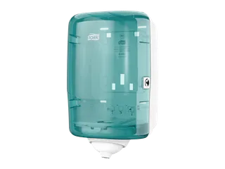 Tork 473167 Reflex Mini Centerfeed Dispenser Wit/Turquoise M3 - 1