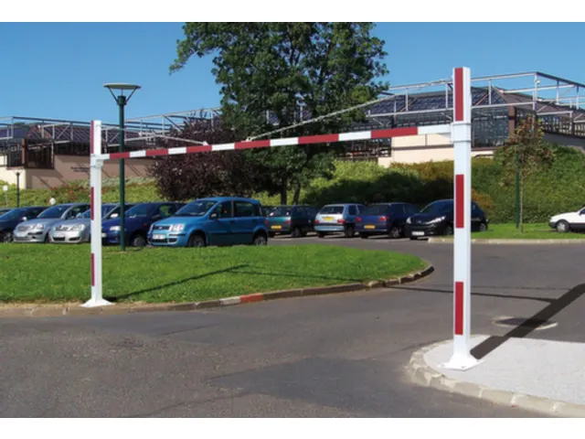 hoogtebegrenzer,HxB 2200x5250-7550mm,paal rood/wit