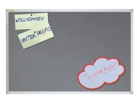 prikbord HxB 90x120cm opprikbaar bord vilt grijs frame aluminium