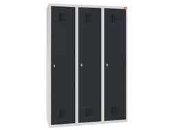 lockerkast,HxBxD 1800x1200x500mm,3vak,draaigrendel,sokkel,romp RAL7035