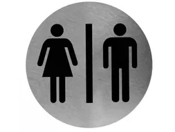 Pictogram rond man/vrouw RVS, PS0001CS