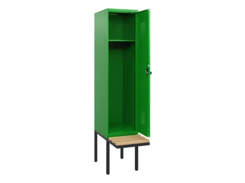 locker met bank,HxBxD 1950x400x815mm,1vak,vak B 400mm,draaigrendel