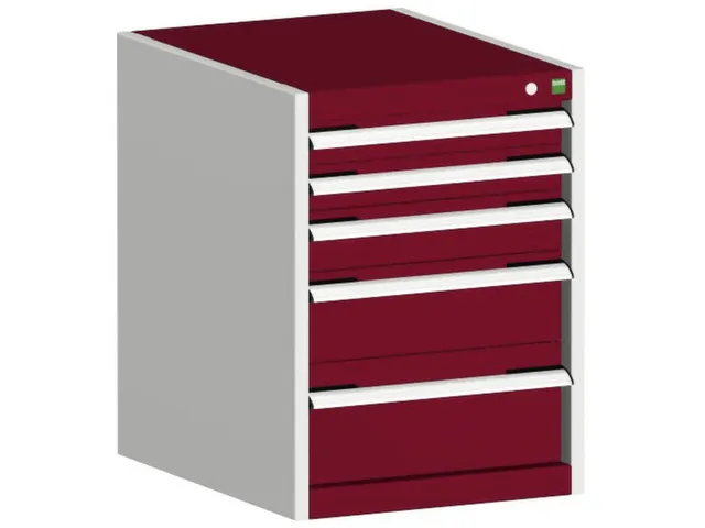 ladekast HxBxD 700x525x525mm 5laden romp RAL7035 front RAL3004