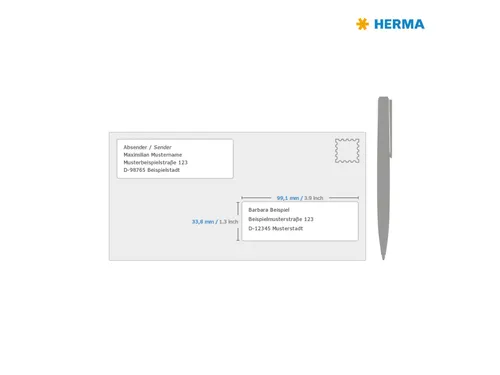 Herma 5075 Premium Adresetiketten A4 99,1x33,8mm Wit 400 stuks