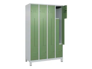 Z-garderobekast,HxBxD 1950x1200x500mm,vak B 150/300mm,cil.-slot,voeten - 2