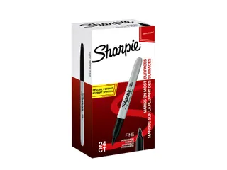 Viltstift Sharpie Fijne punt rond 0.9mm Zwart valuepack 20+4 gratis - 1