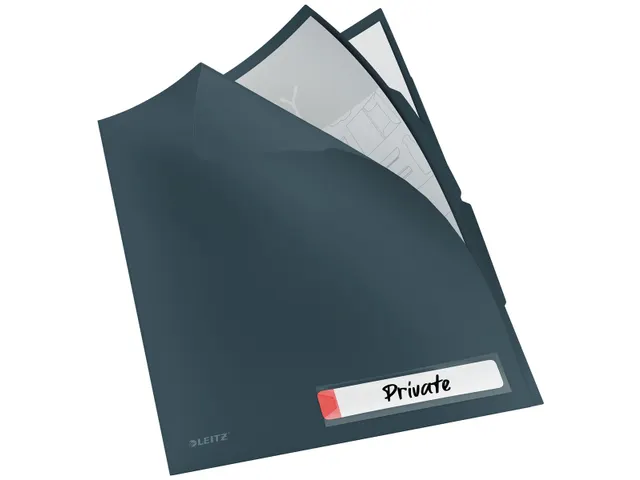 Cosy L-Map A4 3-Tabs Pp 0.20mm Grijs ondoorzichtig