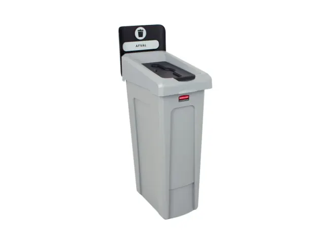 Slim Jim Recyclingstation Rest Gesloten Deksel 87 Liter Grijs Zwart