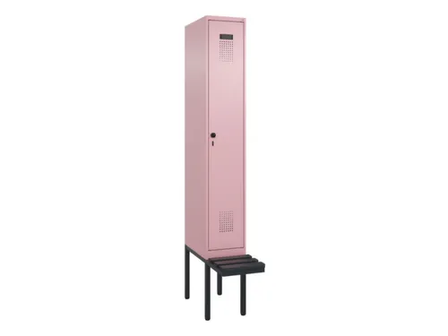 locker met bank,HxBxD 2120x300x815mm,1vak,vak B 300mm,draaigrendel