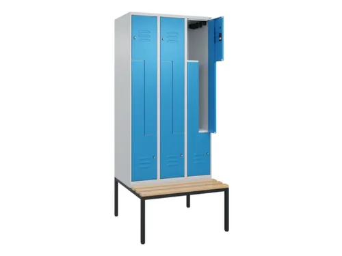 Z-garderobekast,HxBxD 2120x900x815mm,6vak,vak B 300mm,cil.-slot