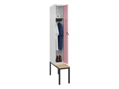 locker met bank,HxBxD 2120x300x815mm,1vak,vak B 300mm,draaigrendel
